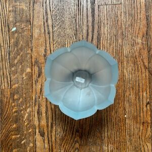 LENOX Frosted Blue Glass Flower Bowl Made in Italy